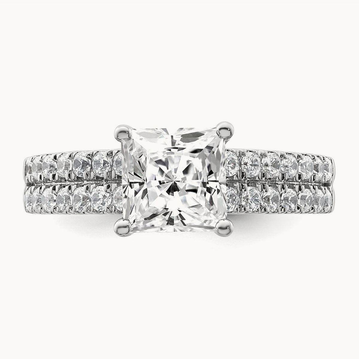 Princess Center Semi-Mount Engagement Ring, 0.50 ct tw Lab-Grown Diamond