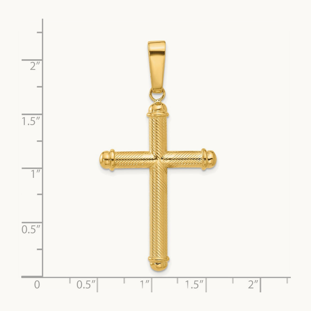 Polished and Textured Cross Pendant — 54.8mm