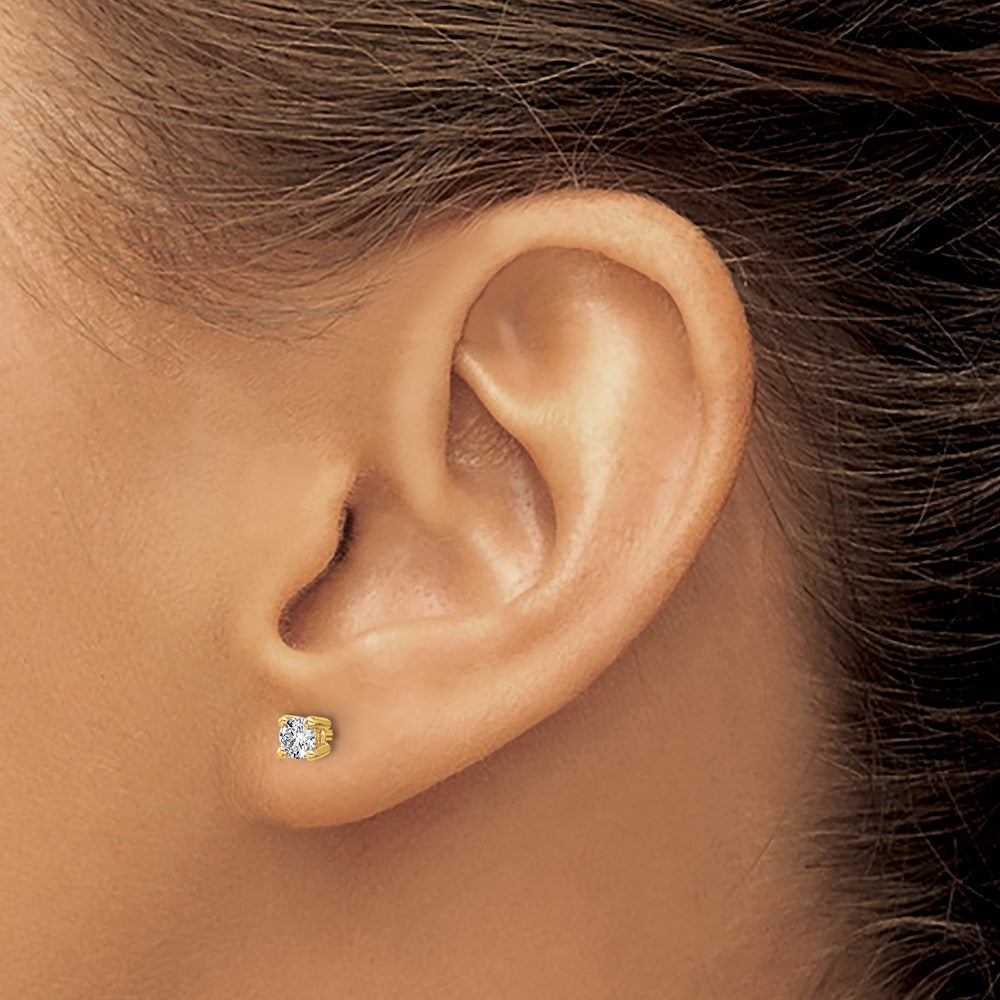 Round Heavyweight Stud Earrings, 0.10-7.00 ct tw Lab-Grown Diamond — 1/3 ct, 14K Yellow Gold