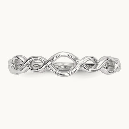 Polished Twisted Loops Ring, 14K White Gold