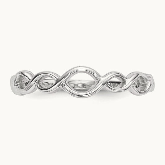 Polished Twisted Loops Ring, 14K White Gold
