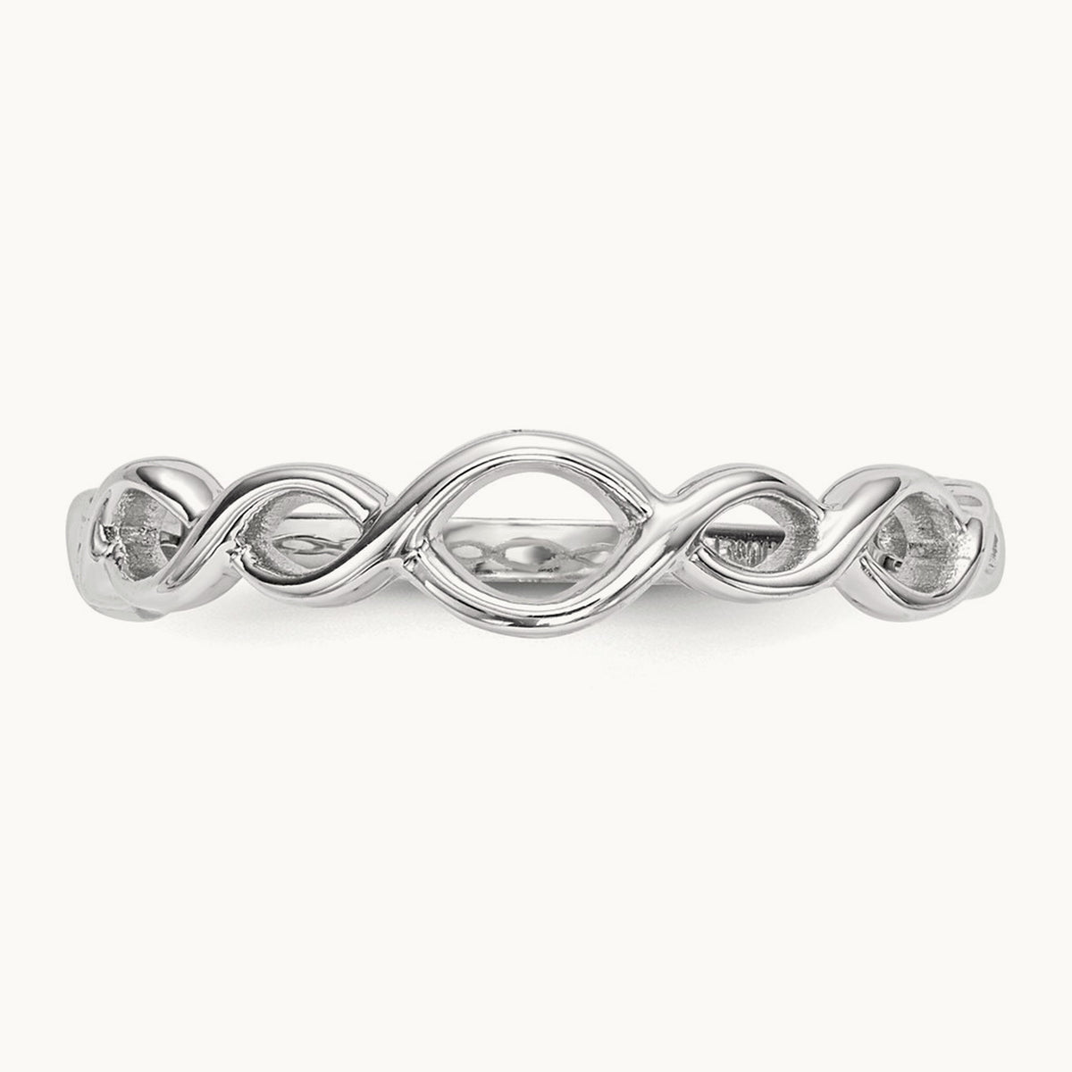 Polished Twisted Loops Ring, 14K White Gold