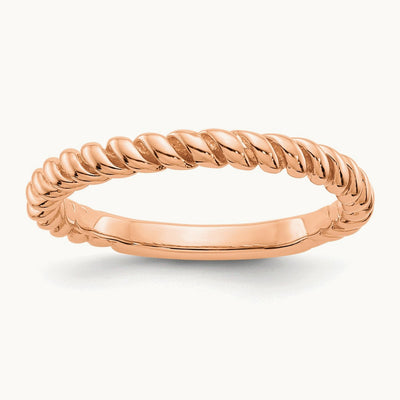 Polished Twisted Band — 14K Rose Gold, 7