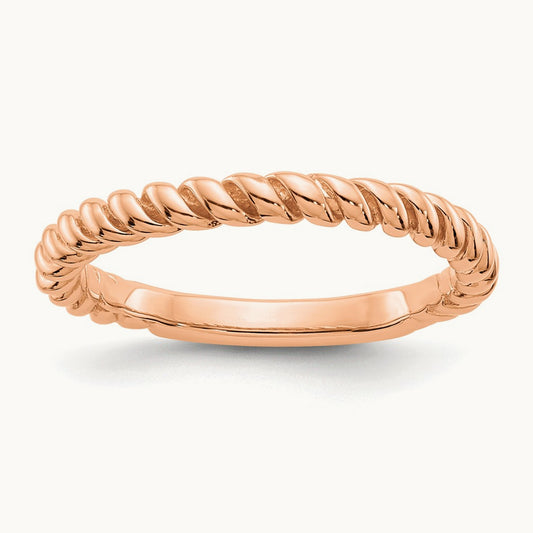 Polished Twisted Band — 14K Rose Gold, 7