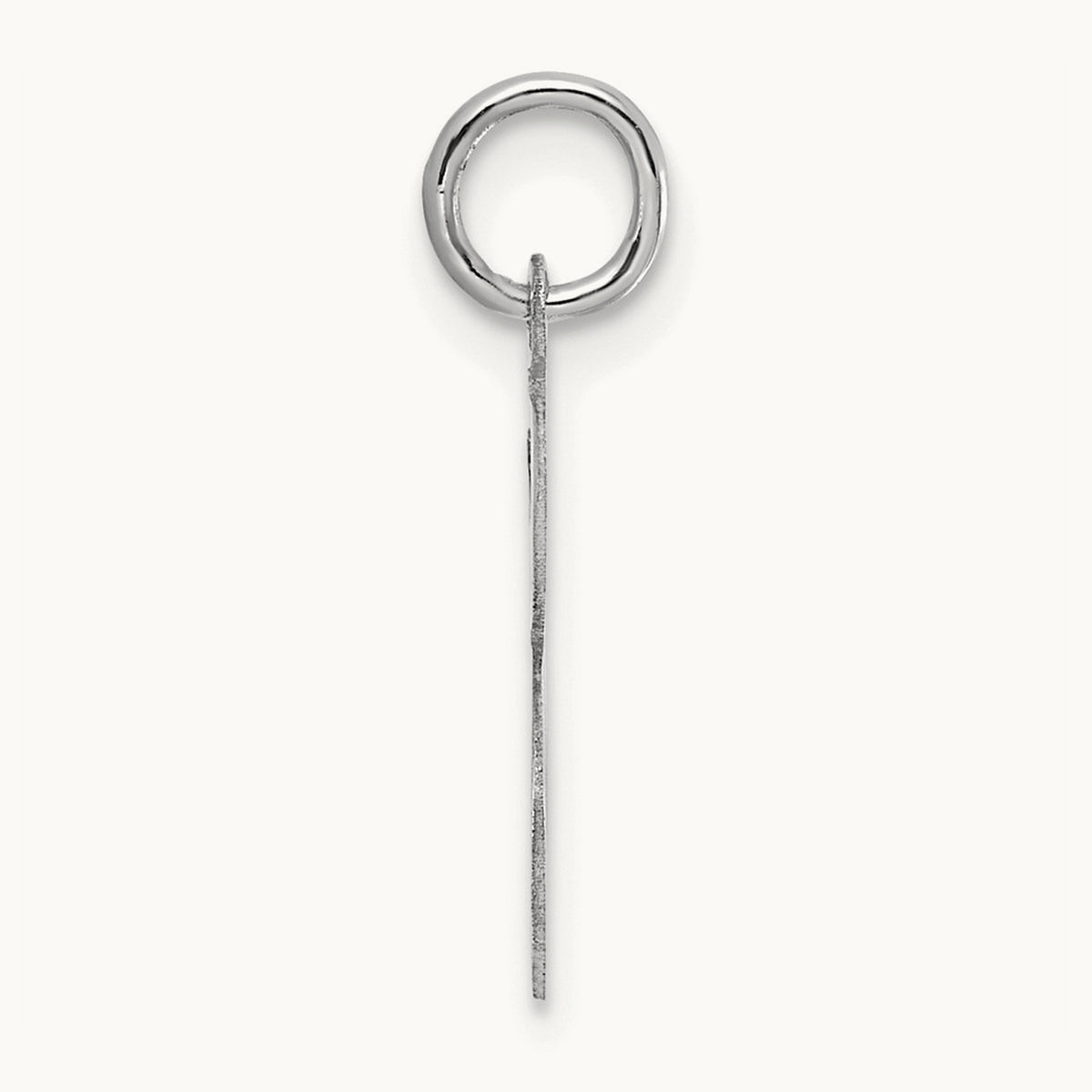 Medium Script Initial Charm — 14K White Gold, E