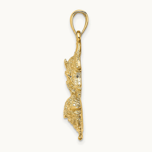 Large Pisces Zodiac Charm, 14K
