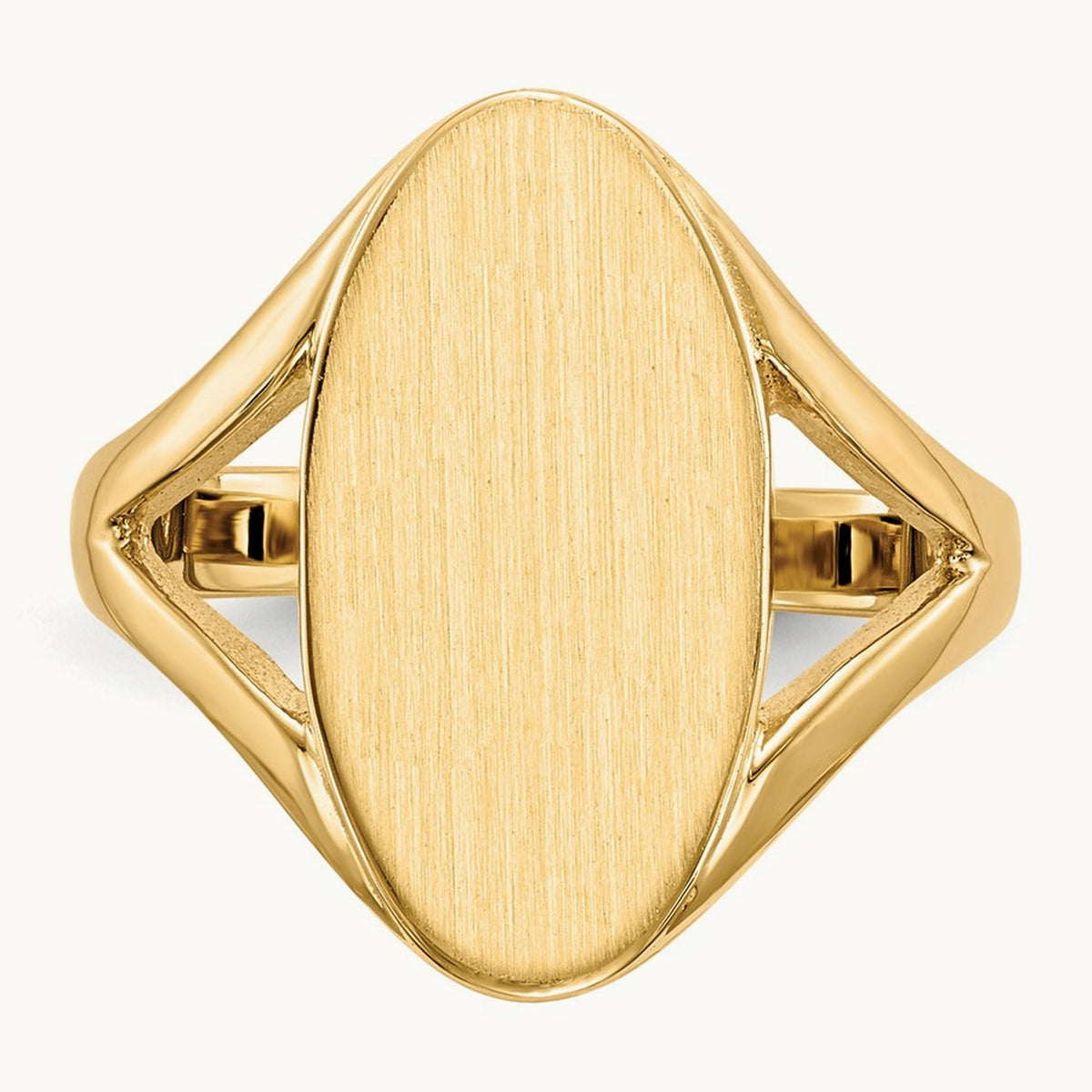 9.0x16. Closed Back Signet Ring, 5mm, 14K