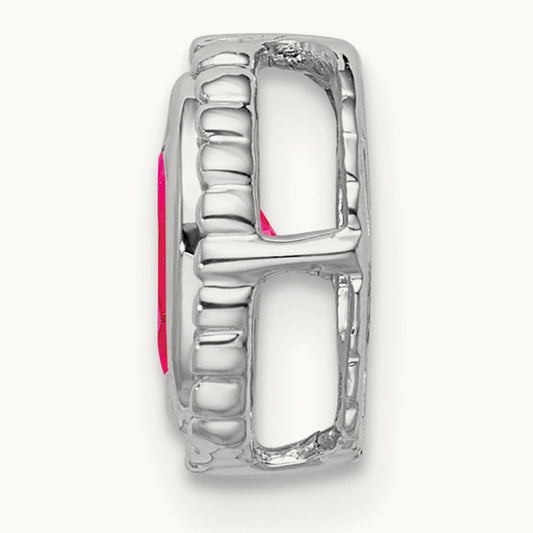 Oval Ruby Chain Slide — 14K White Gold