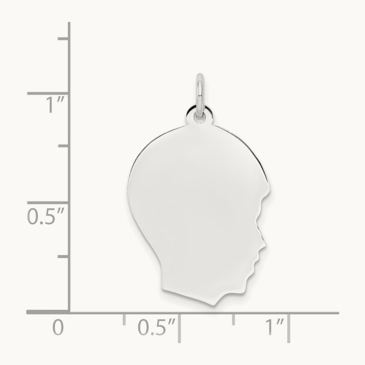Plain Medium.009 Depth Facing Right Engravable Boy Charm — 27mm