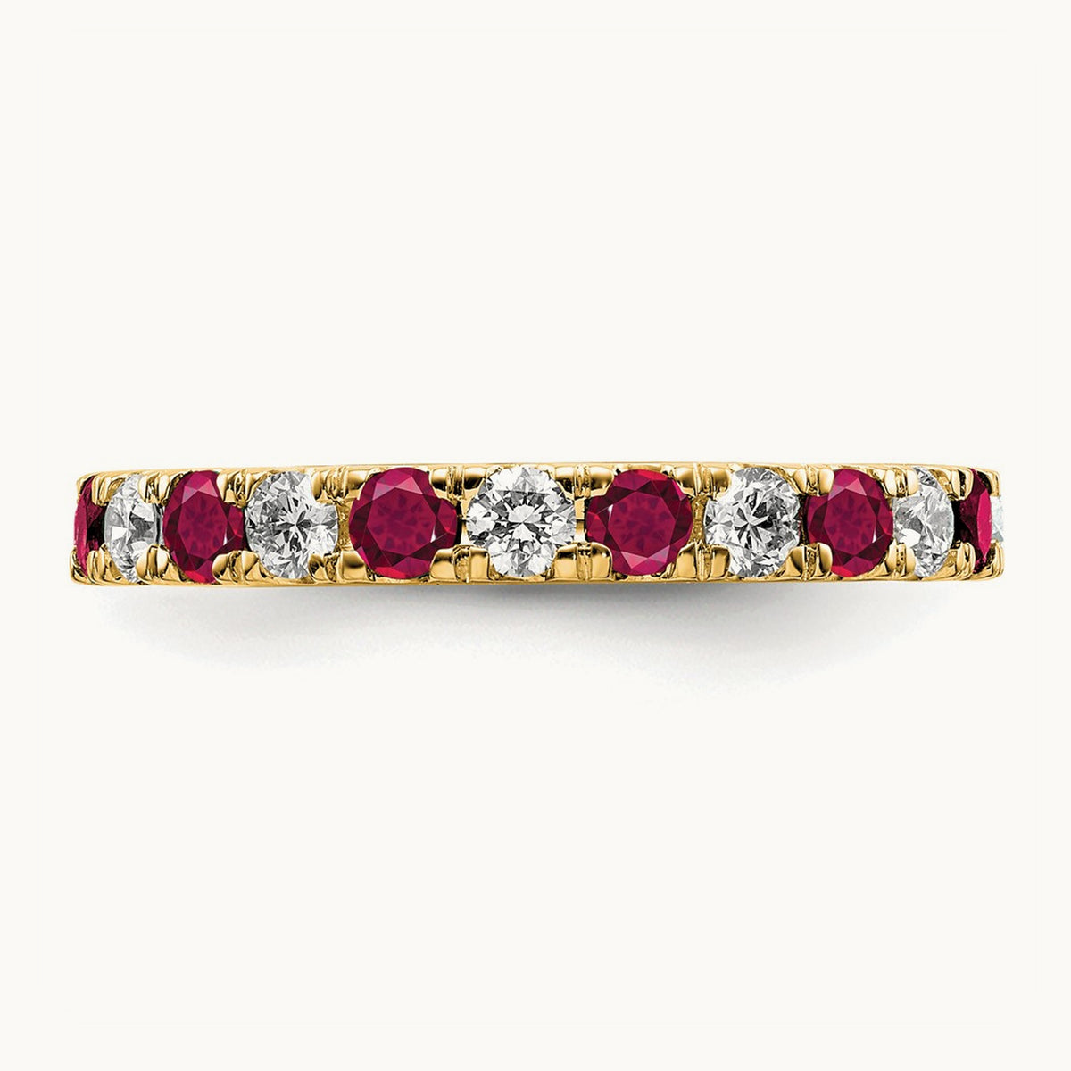 Created Ruby Eternity Band — 14K Yellow Gold, 2.65 mm