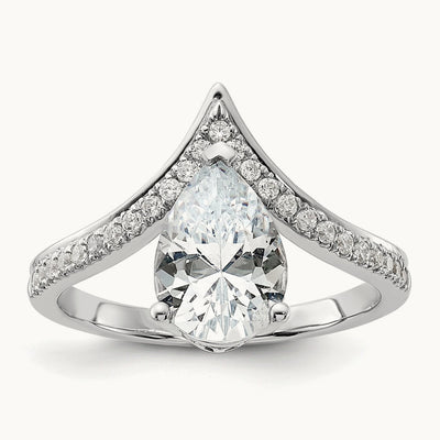 Asymmetric Pear Semi-Mount Engagement Ring, 0.20 ct tw