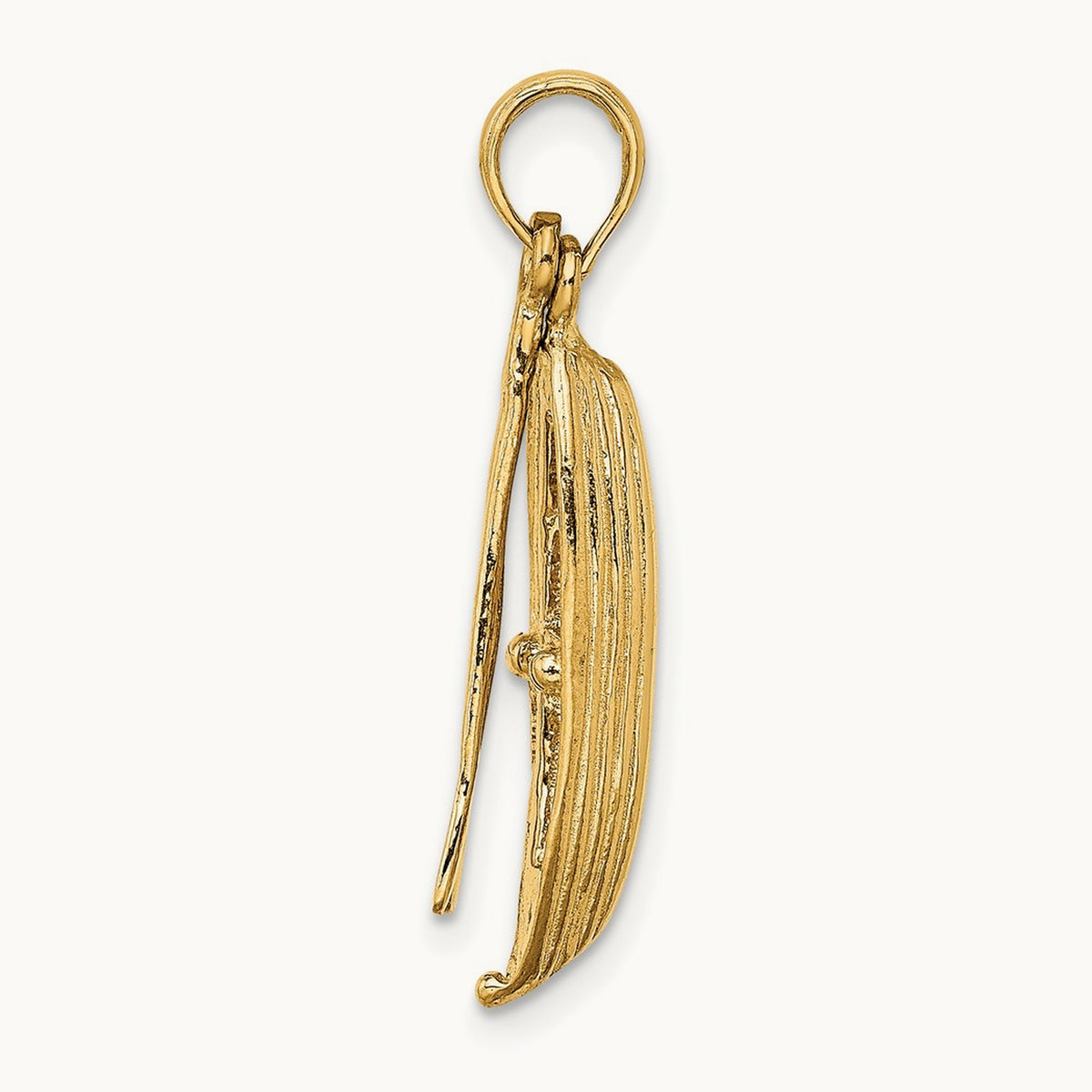 3-D Boat W/Dangling Oars Charm, 14K