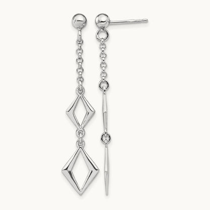 Rhodium-plated Polished Earrings, Sterling Silver — Leslie's