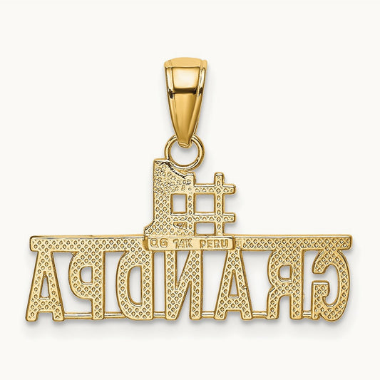 #1 GRANDPA Pendant, 14K