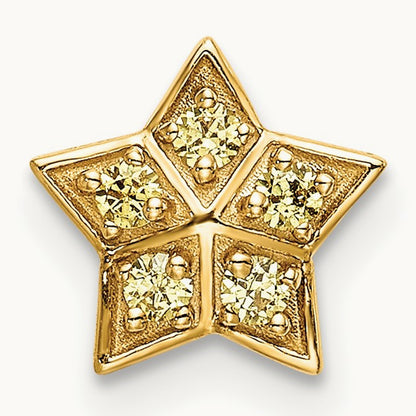 Sapphire Star Chain Slide Pendant, 14K Yellow