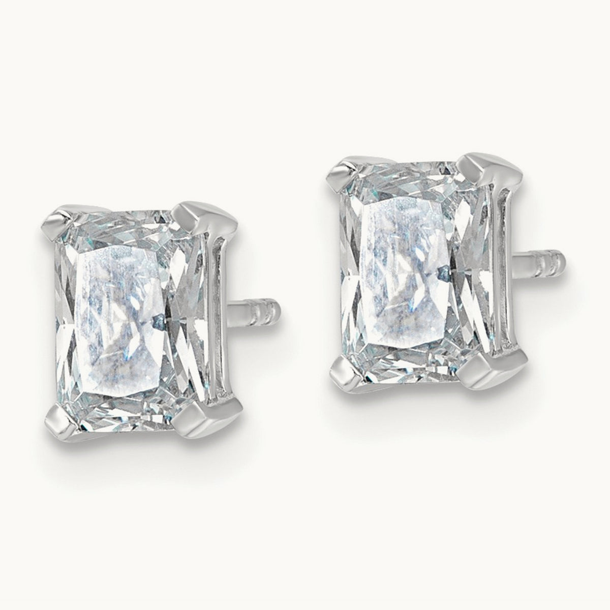 Radiant Four-Prong Stud Earrings, 0.50-6.00 ct tw Lab-Grown Diamond — 1 1/2 ct, 14K White Gold
