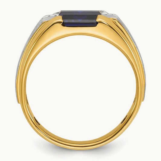 Men's Cr. Sapphire and Diamond Complete Ring — IBGoodman — photo set