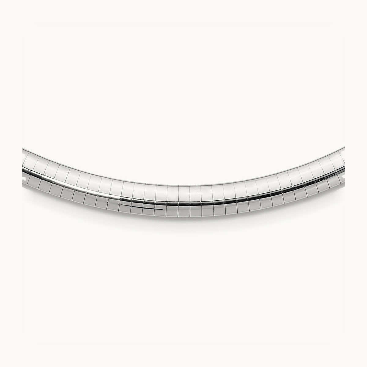 Domed Omega Necklace — 14K White Gold, 16mm, 6mm