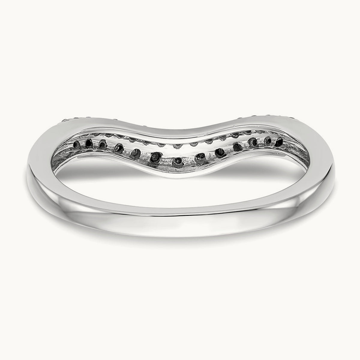 Black and White Diamond Band, 14K White Gold