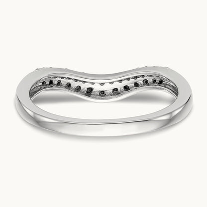 Black and White Diamond Band, 14K White Gold