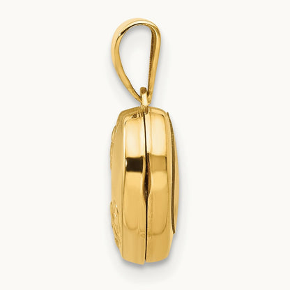 Floral Heart Locket — 14K Yellow Gold