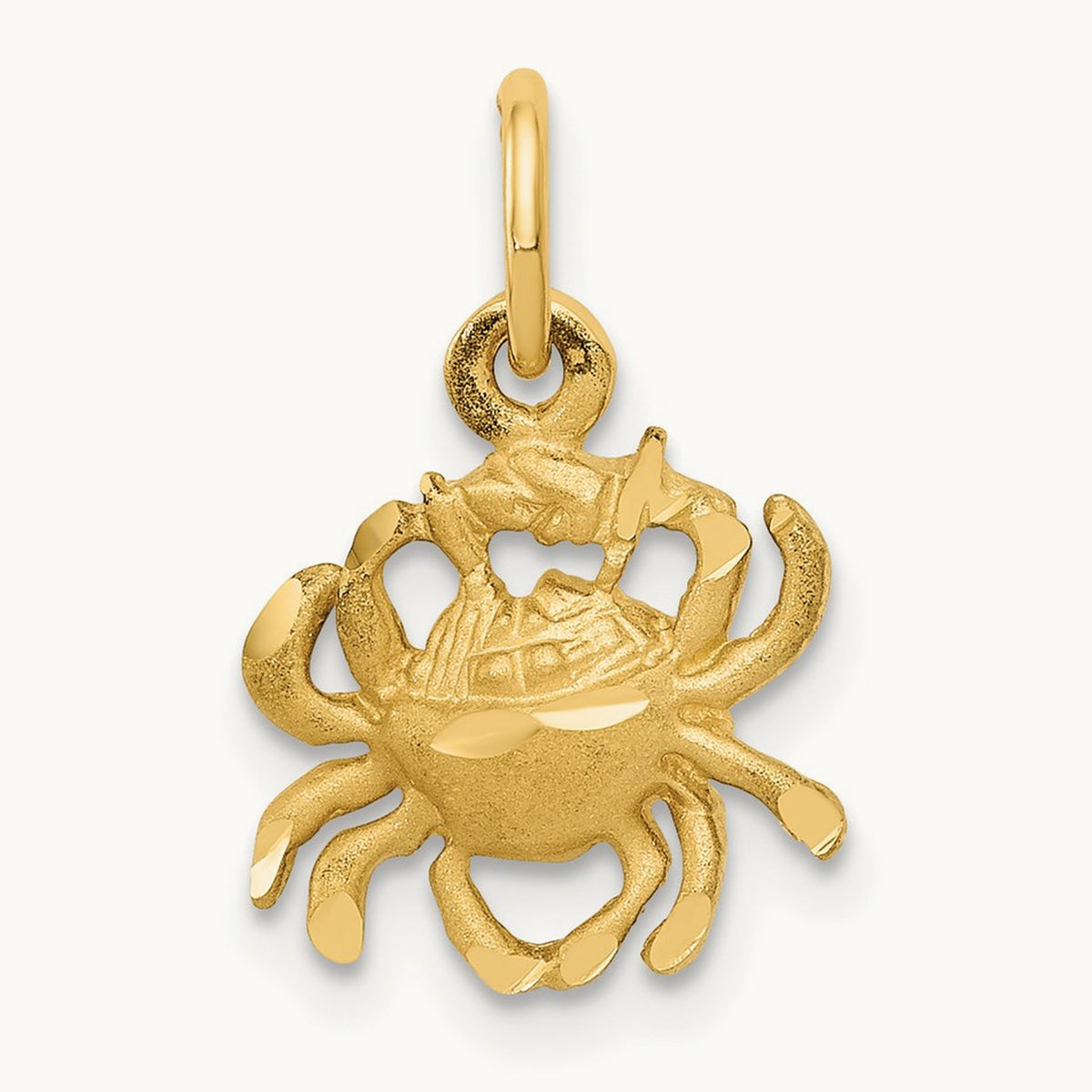 Satin Diamond-cut Cancer Zodiac Charm — photo set