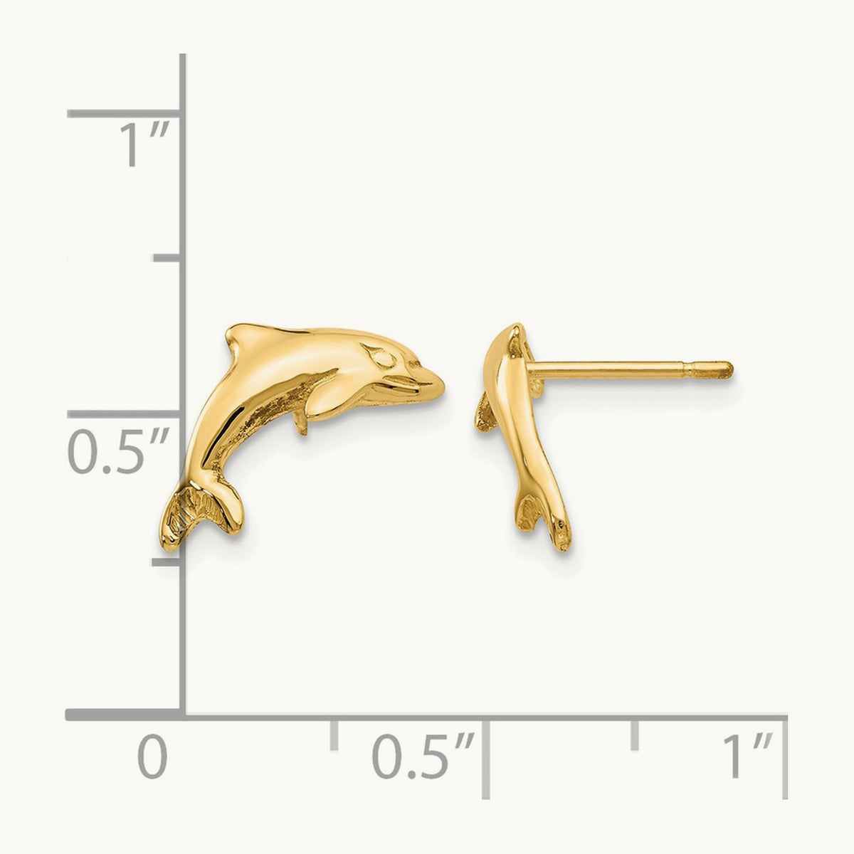 Dolphin Earrings, 14K