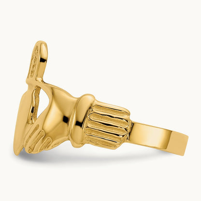 Polished Ladies Claddagh Ring, 14K