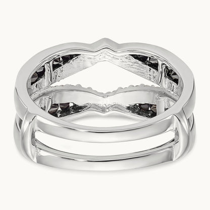Black and White Diamond Guard, 14K White Gold