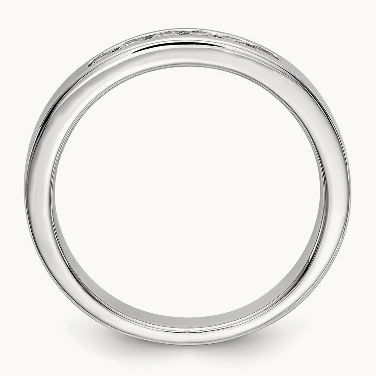 6-Stone Diamond Channel Band, 14K White Gold
