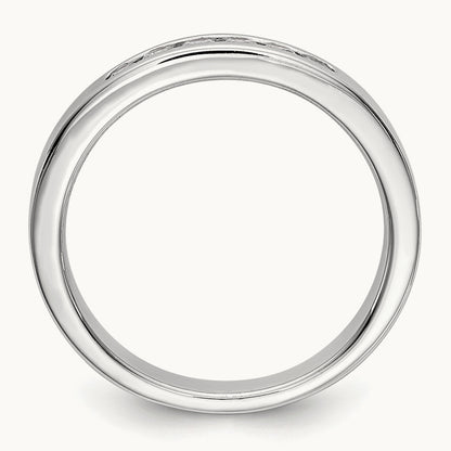 6-Stone Diamond Channel Band, 14K White Gold