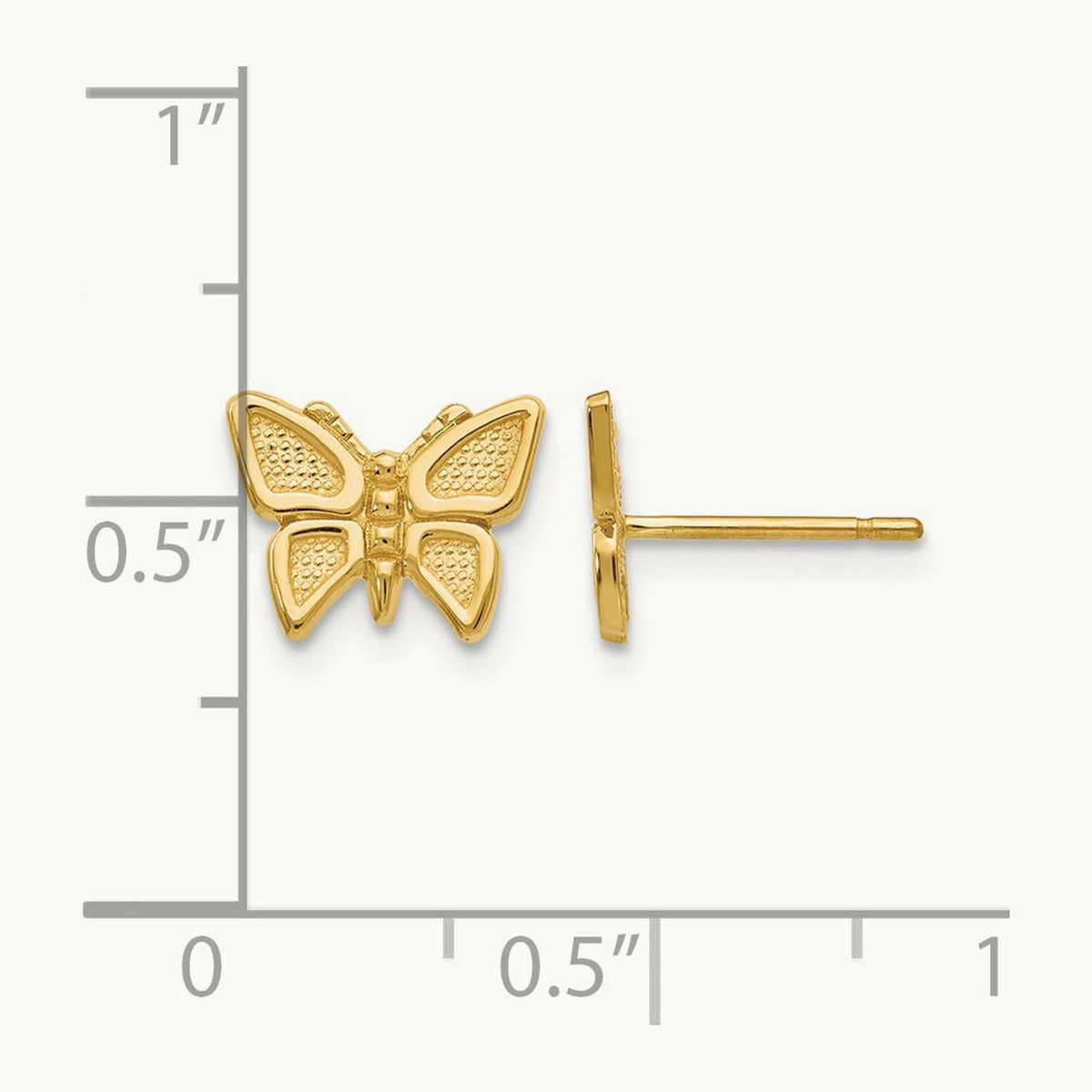 Polished Butterfly Post Earrings — 7mm
