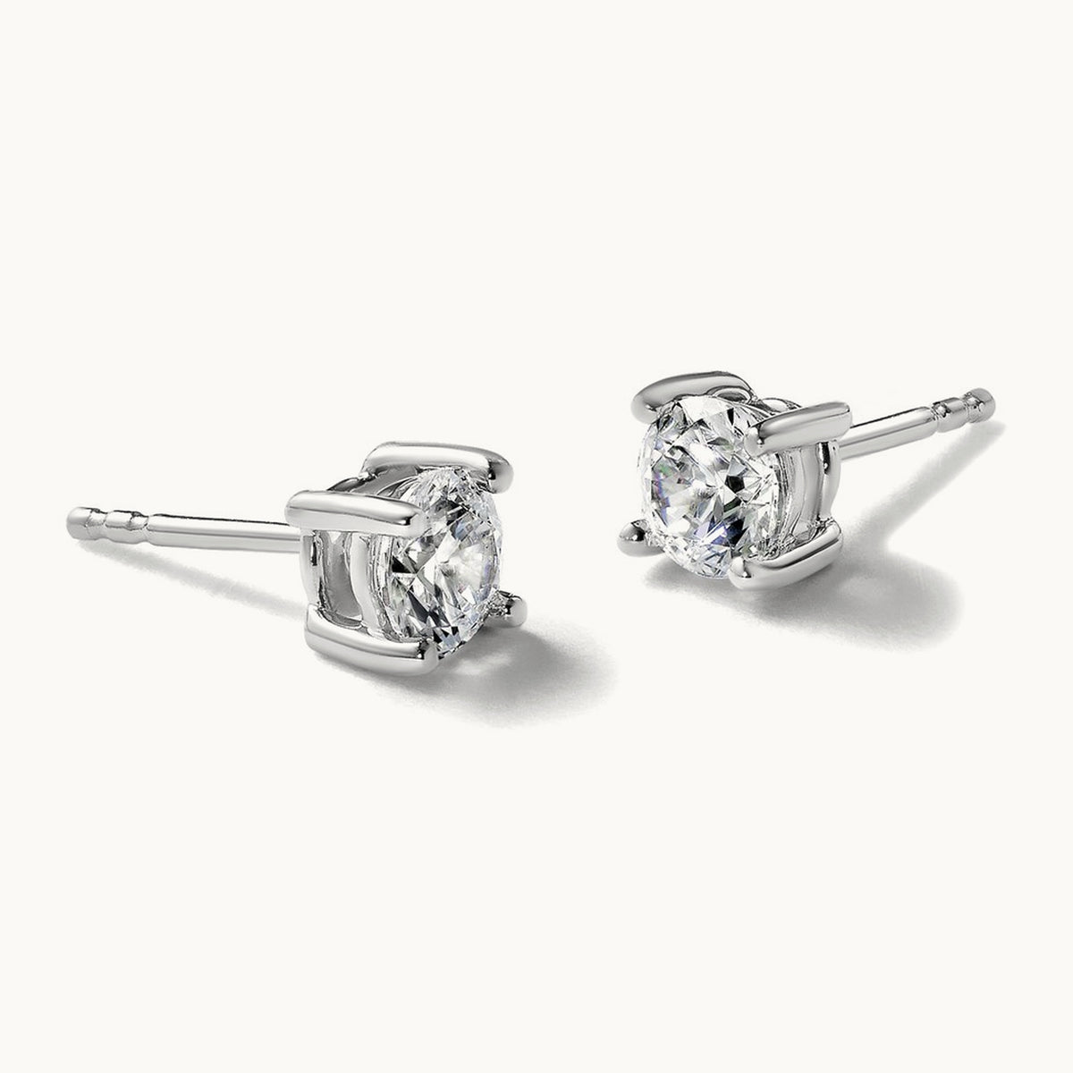 Round Heavyweight Stud Earrings, 0.10-7.00 ct tw Lab-Grown Diamond — 1 ct, 14K White Gold