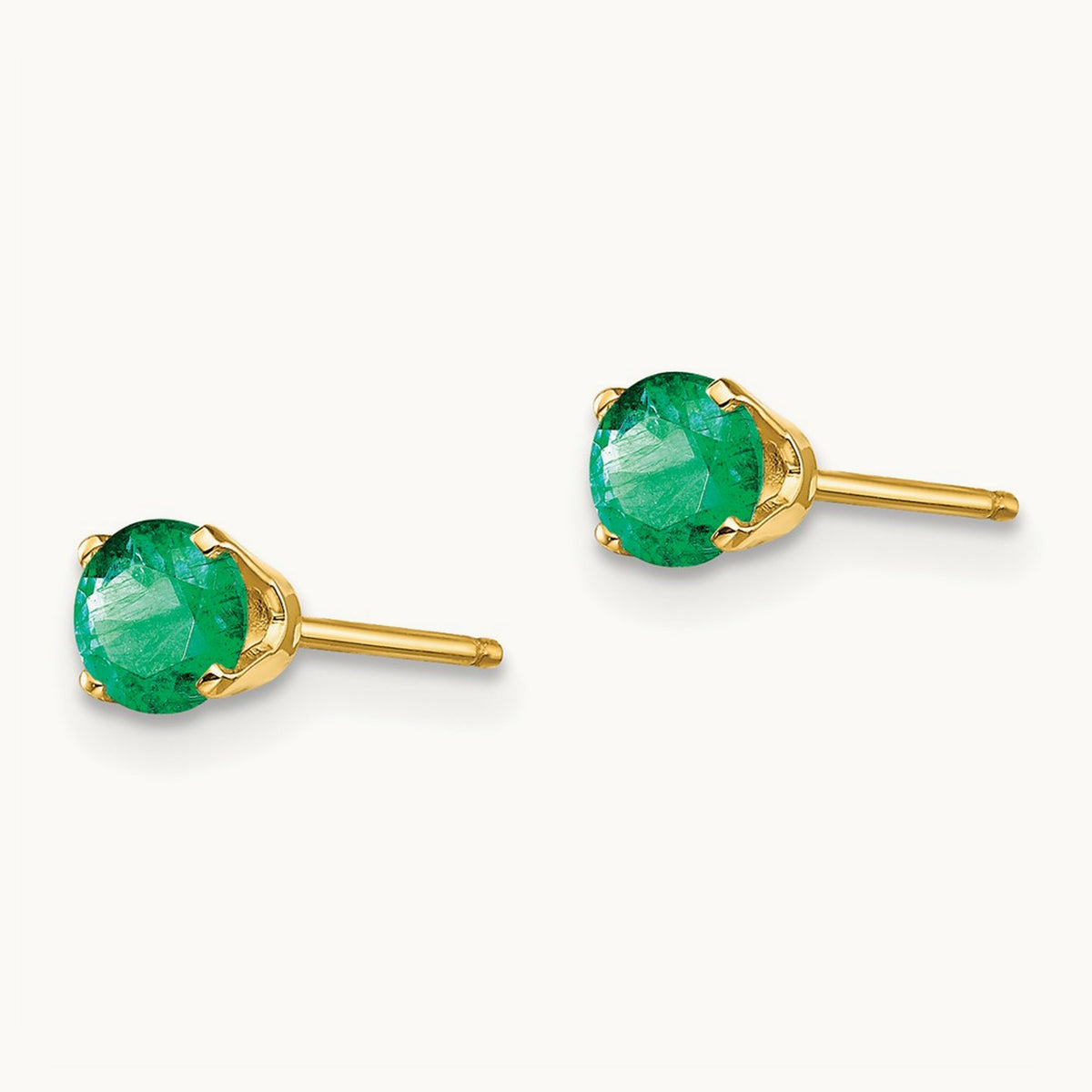 May/Emerald Post Earrings — 4mm
