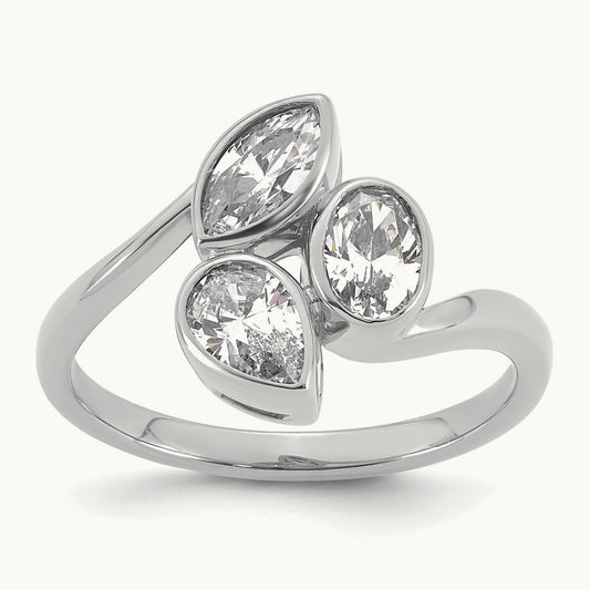 3 Stone Fashion Ring, 1.00 ct tw Lab-Grown Diamond