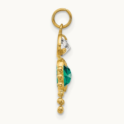 May Boy Birthstone Charm, 14K