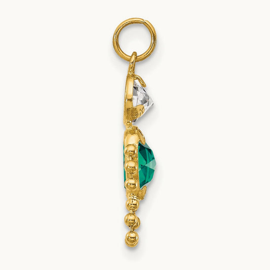 May Boy Birthstone Charm, 14K
