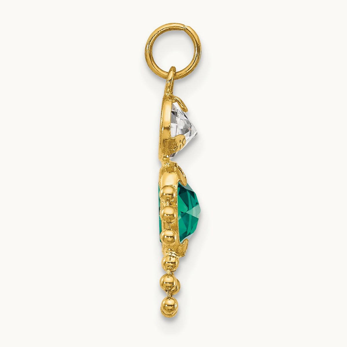 May Boy Birthstone Charm, 14K