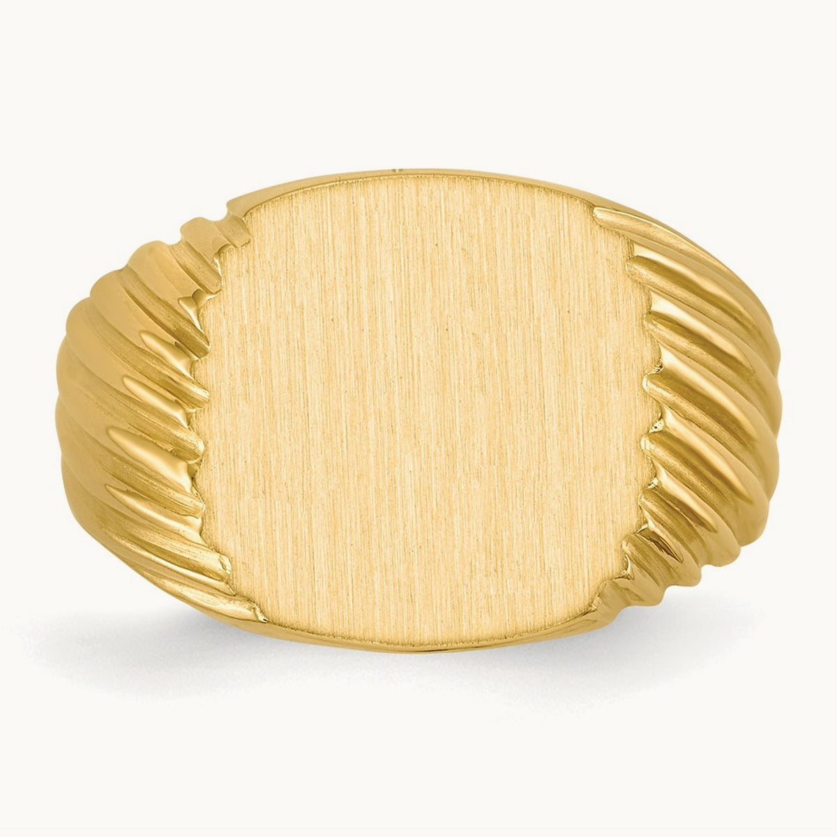 13.5x13.5 Open Back Mens Signet Ring, 14K