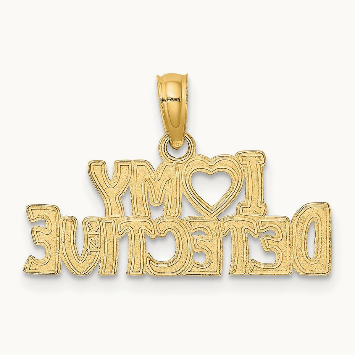 I HEART MY DETECTIVE Charm, 14K
