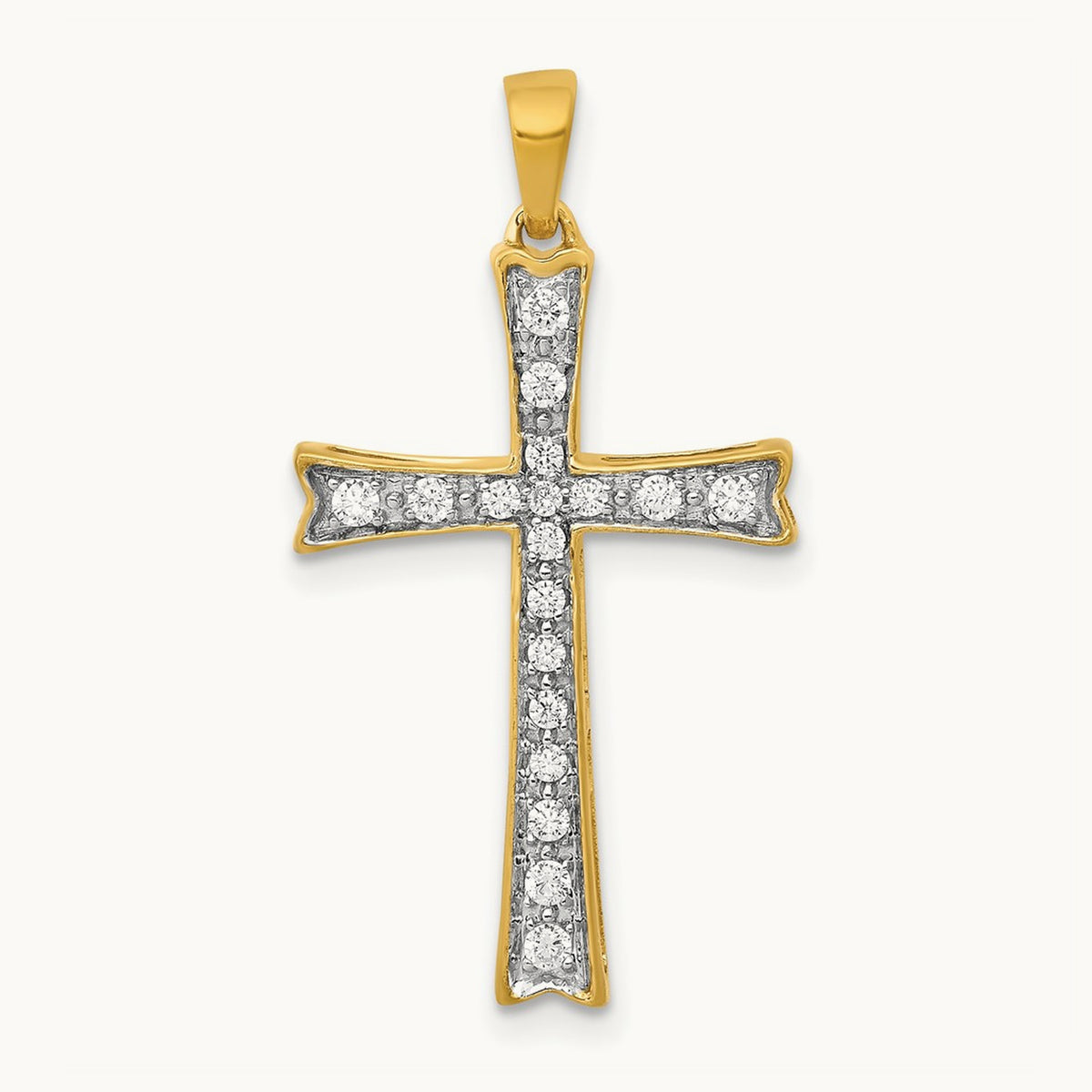 1/5ct. Diamond Cross Pendant — 14K Yellow Gold