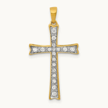 1/5ct. Diamond Cross Pendant — 14K Yellow Gold