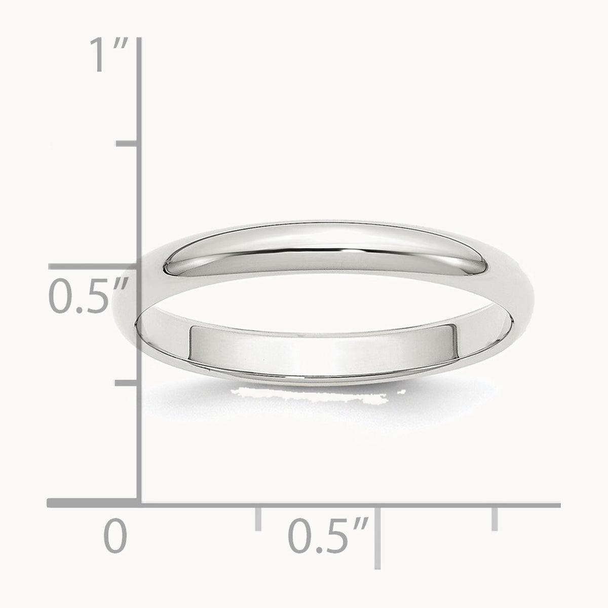 Sterling Silver 3mm Half Round Band