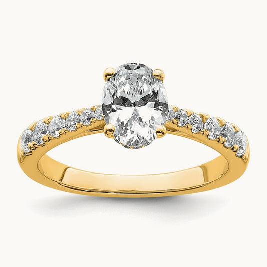 Oval Engagement Ring — 14K Yellow Gold, 1 1/2 ct