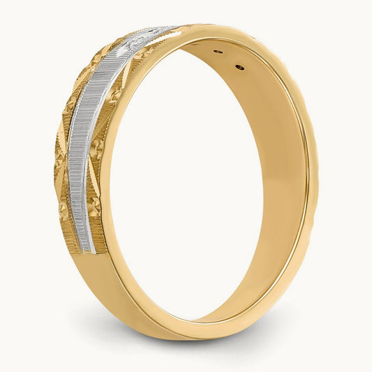 AA Quality Trio Mens Complete Wedding Band, 14K