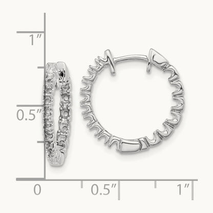 AA Diamond Hinged Hoop Earrings, 14K White Gold