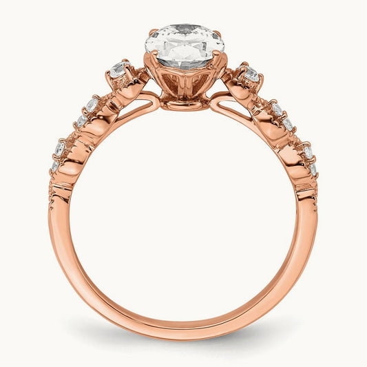 1ct Oval Semi-Mount Engage Dia Ring, 14K Rose Gold