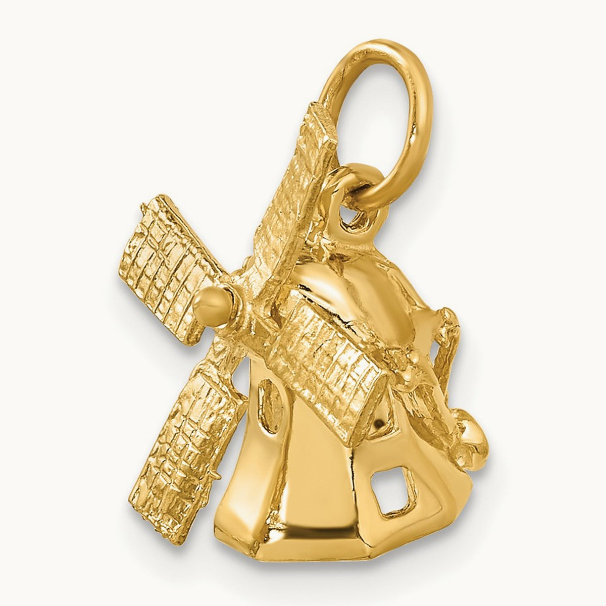 3D Windmill Charm, 14K