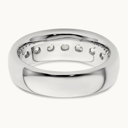7-Stone Diamond Channel Band, 14K White Gold