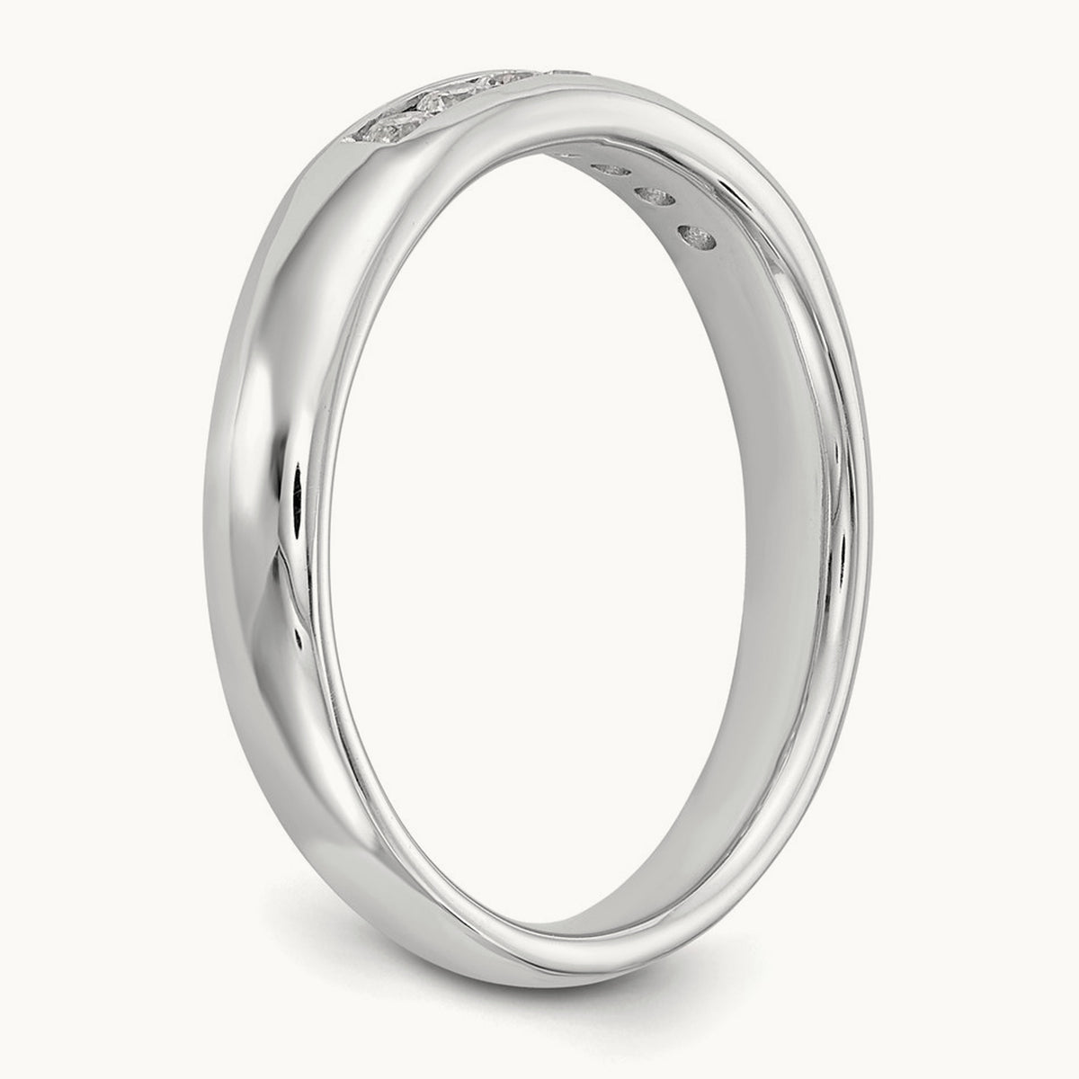 7-Stone Diamond Channel Band, 14K White Gold